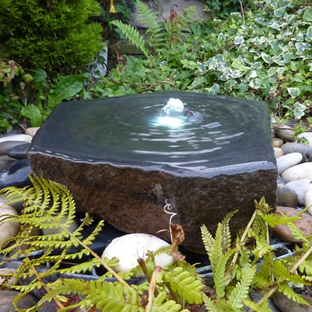 H50cm Drilled Basalt Fountain Water Feature