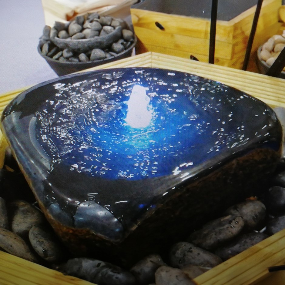 H15cm Drilled Basalt Fountain Natural Water Feature