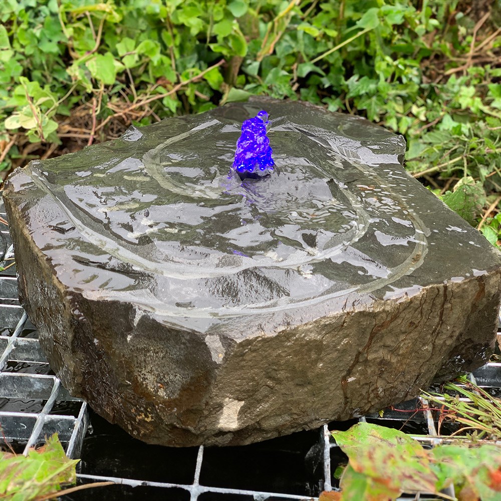Babbling Ripple Basalt Fountain Water Feature With LED Lights