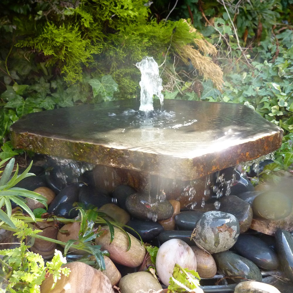 Basalt Slab Water Feature With Plinth