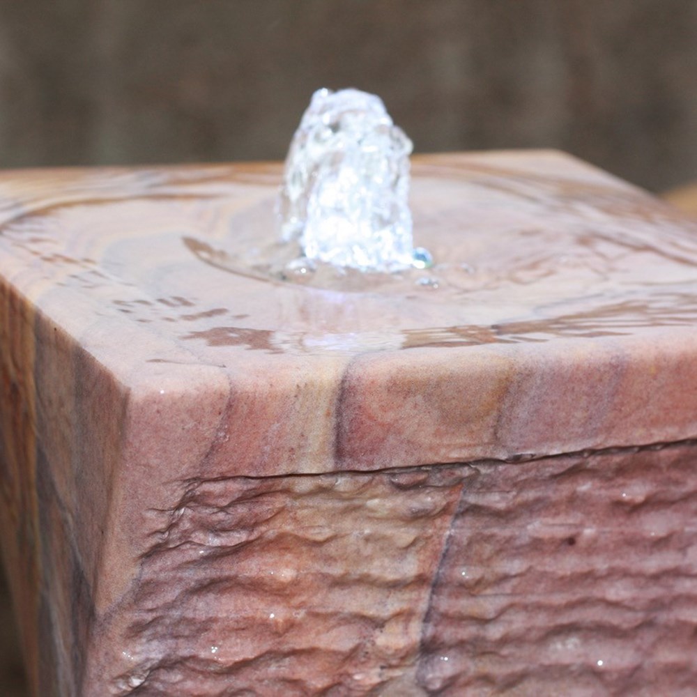 Rainbow Sandstone Twist Drilled Smooth Column Water Feature