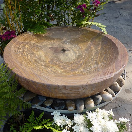 H16cm Rainbow Sandstone Babbling Bowl Water Feature
