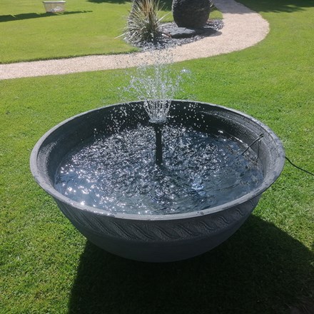 D60cm Storm Grey Finish Lotus Bowl Water Feature