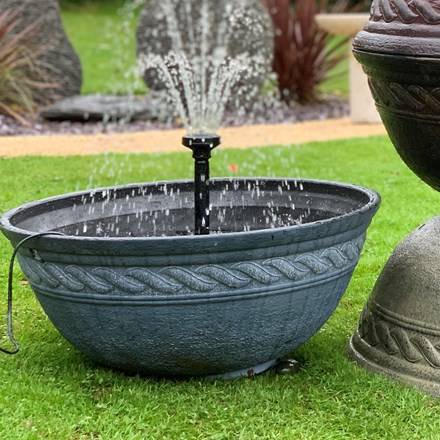 D80cm Grey Finish Lotus Bowl Water Feature