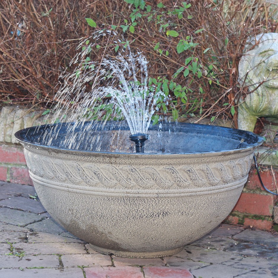 D80cm Storm Grey Finish Lotus Bowl Water Feature