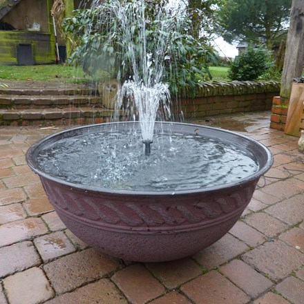 D80cm Red Finish Lotus Bowl Water Feature