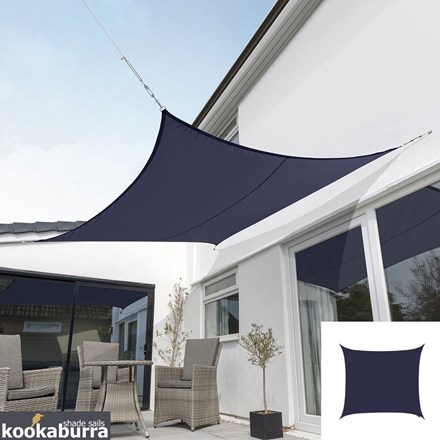 Standard Water Resistant 2m Square Blue Sail Shade - Exclusively by Kookaburra®