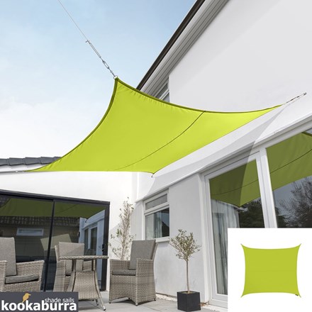 Standard Water Resistant 2m Square Lime Green Sail Shade - Exclusively | Kookaburra®
