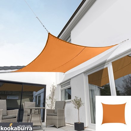 Standard Water Resistant 2m Square Orange Sail Shade - Exclusively | Kookaburra®