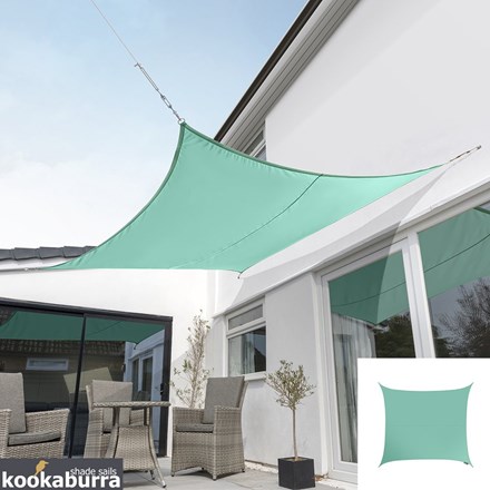 Premium Waterproof 3m Triangle Turquoise Sail Shade - Exclusively by Kookaburra®