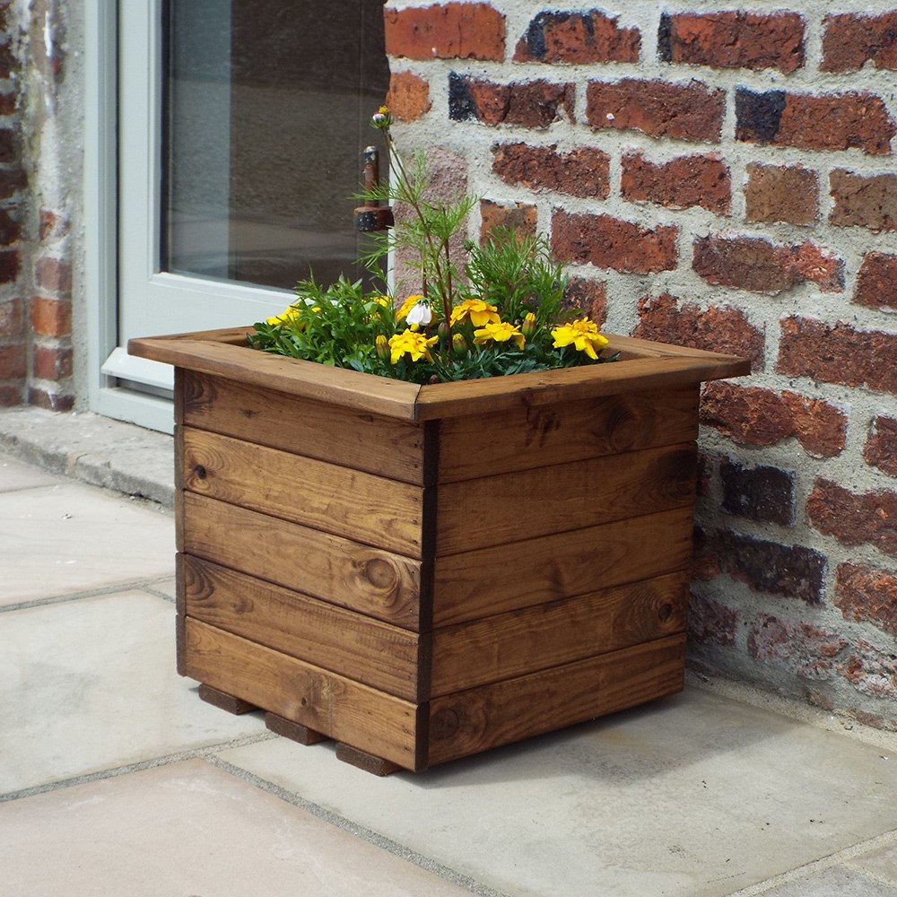 Redwood Large Square Planter