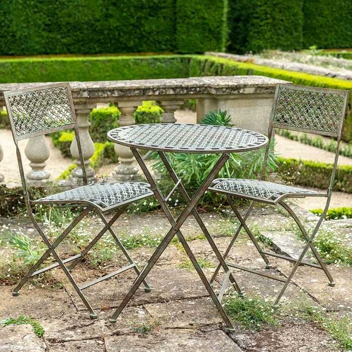 Marlborough 3 Piece Bistro Set In Antique Blue Rust