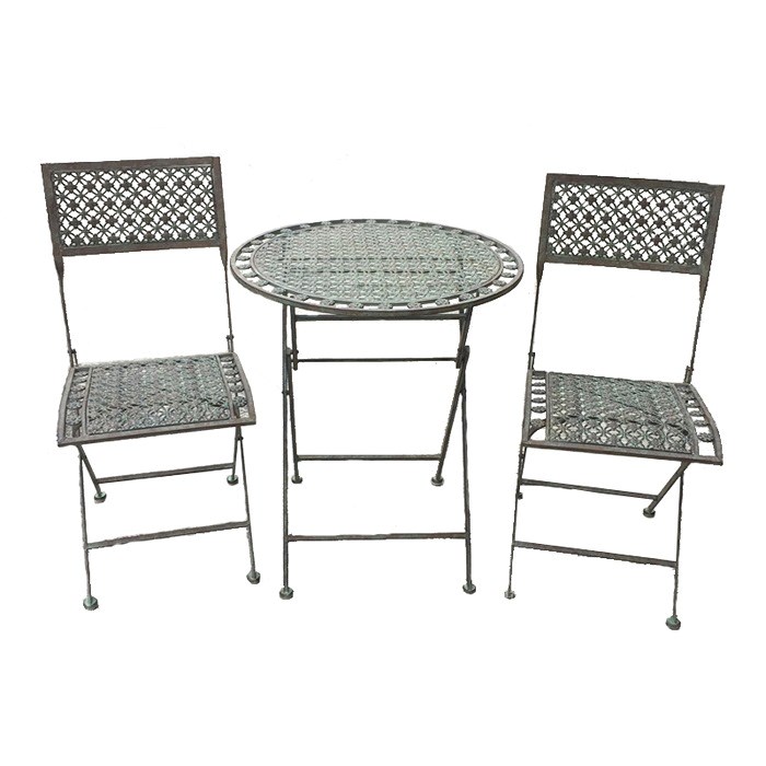 Marlborough 3 Piece Bistro Set In Antique Blue Rust
