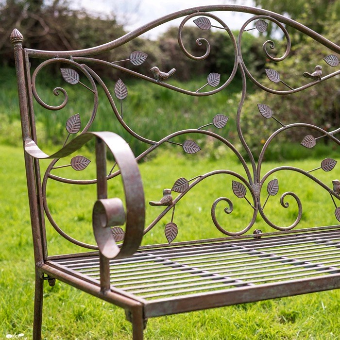 2 Seater Woodland Bench In Green Rust