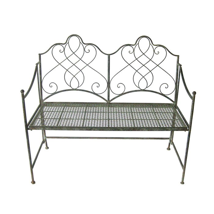2 Seater Avalon Bench In Antique Green Rust