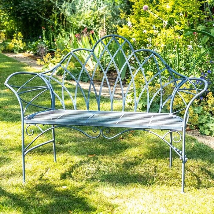 2 Seater Edwardian Bench In Antique Grey