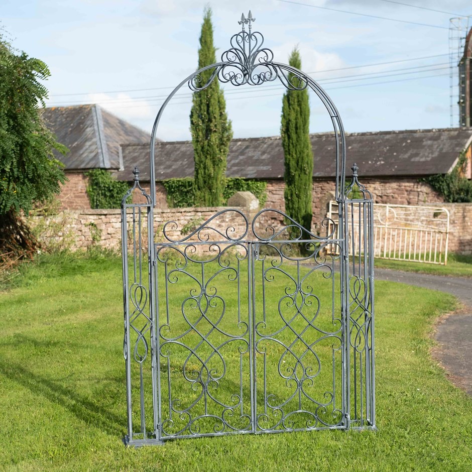 Heritage Gates With Arch In Rust Brown