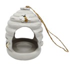 Elegant White Ceramic Honey Pot Bird Feeder