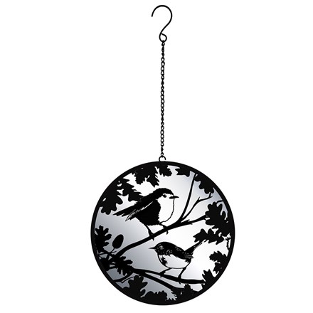 Robin and Wren Hanging Mirror Silhouette