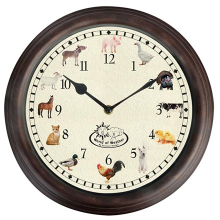Outdoor Clock with Farm Animals & Sounds
