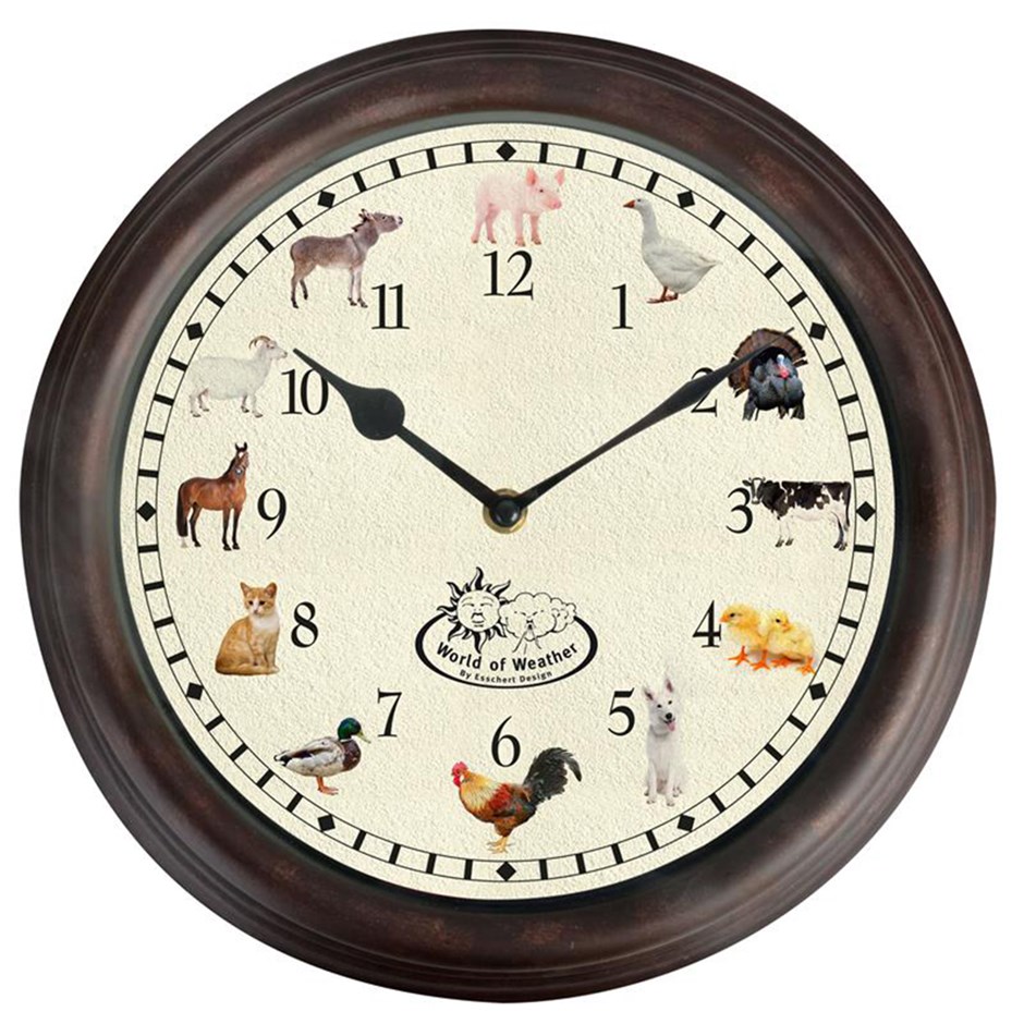Outdoor Clock with Farm Animals & Sounds