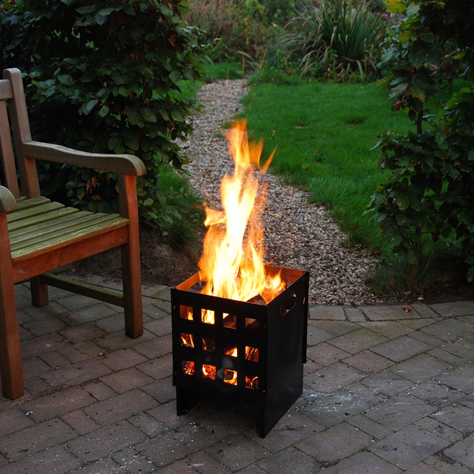 Small Square Fire Pit Basket H40cm