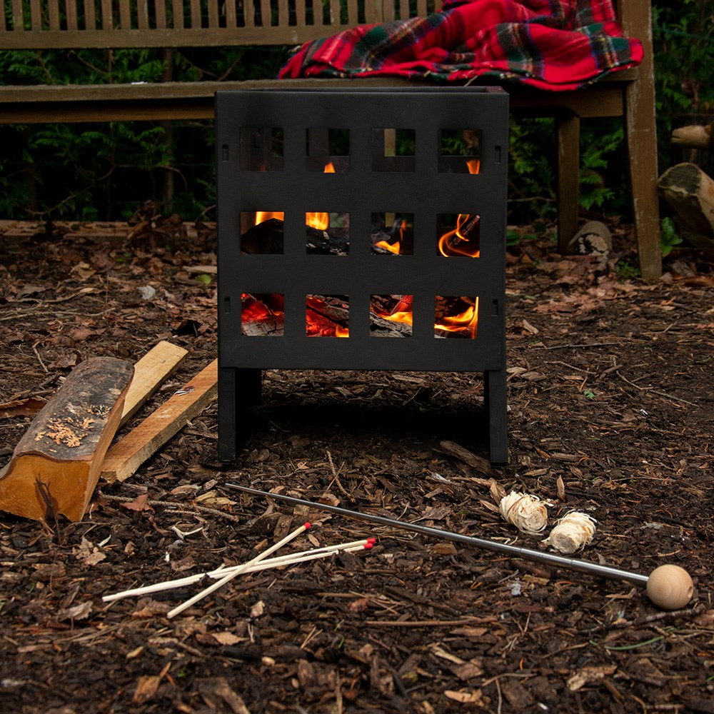 Small Square Fire Pit Basket H40cm