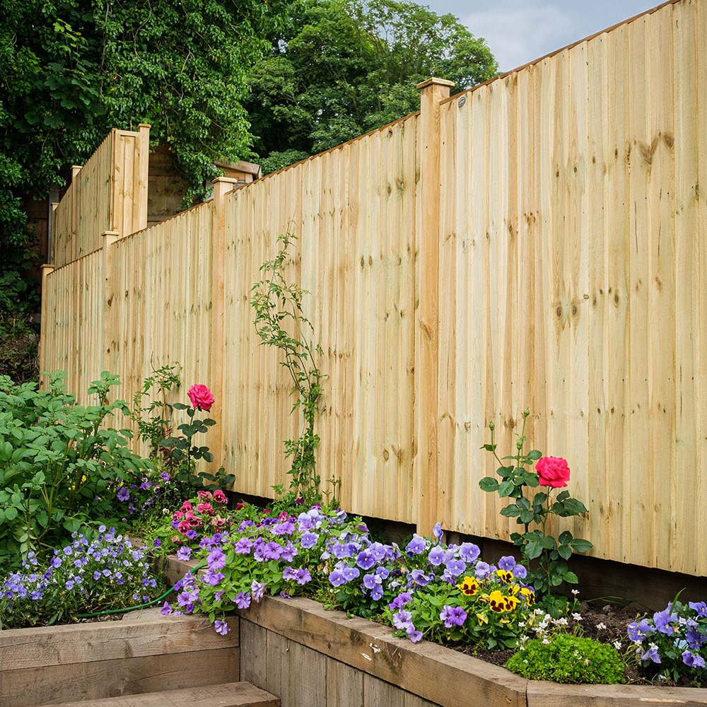 Featheredge Vertical Green Fence Panel