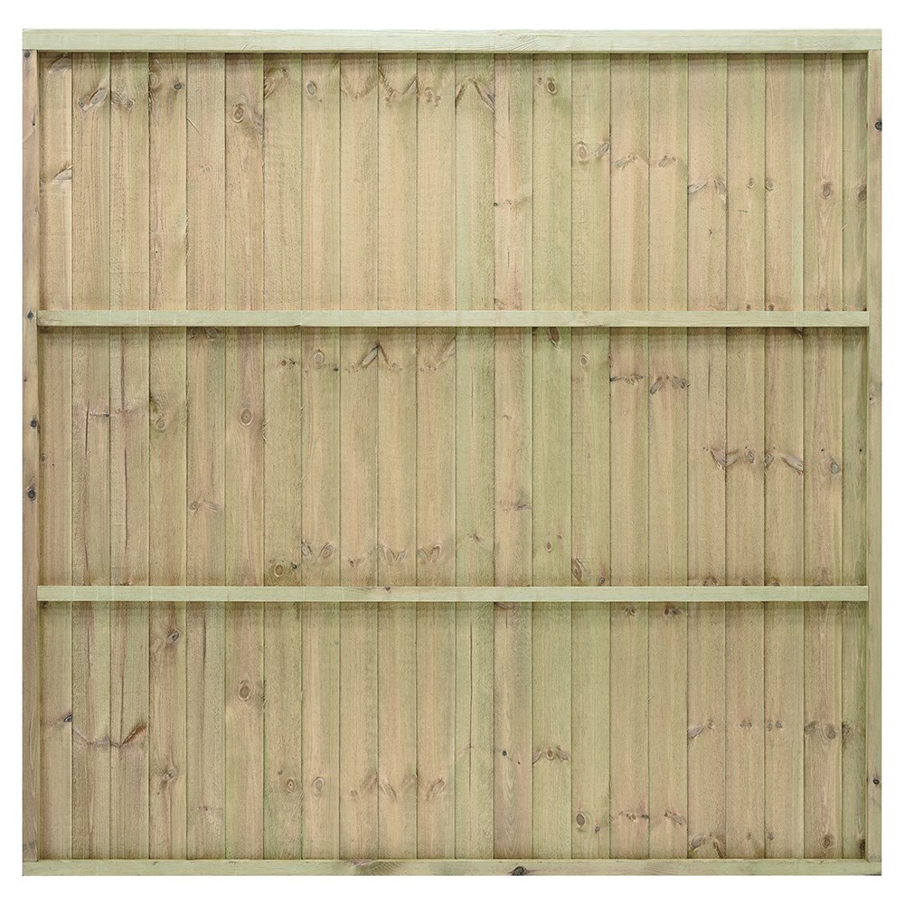 Featheredge Vertical Green Fence Panel