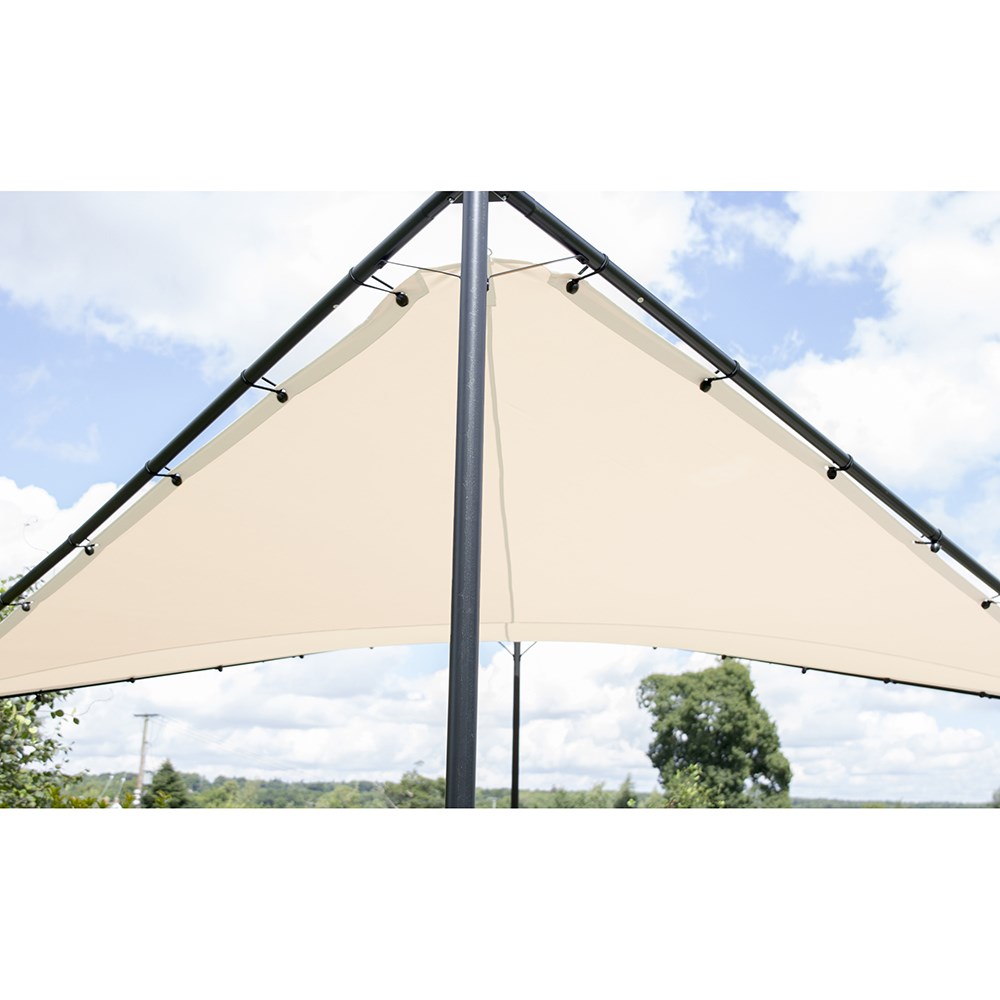 3.5M Square Portable Steel Frame With Waterproof Ivory Sail Shade
