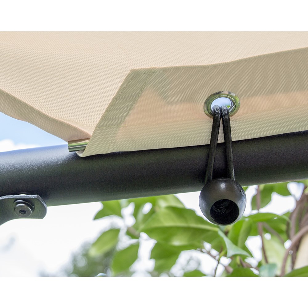 3.5M Square Portable Steel Frame With Waterproof Ivory Sail Shade