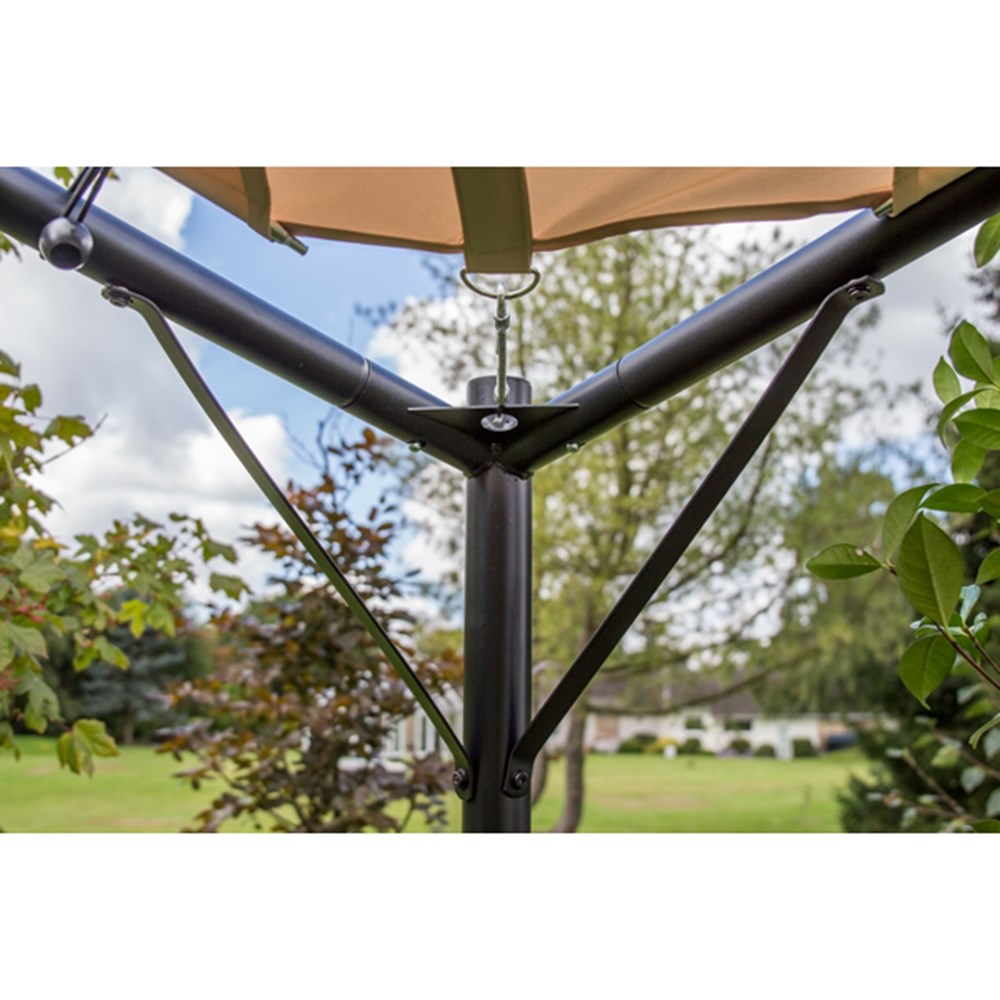 3.5M Square Portable Steel Frame With Waterproof Ivory Sail Shade