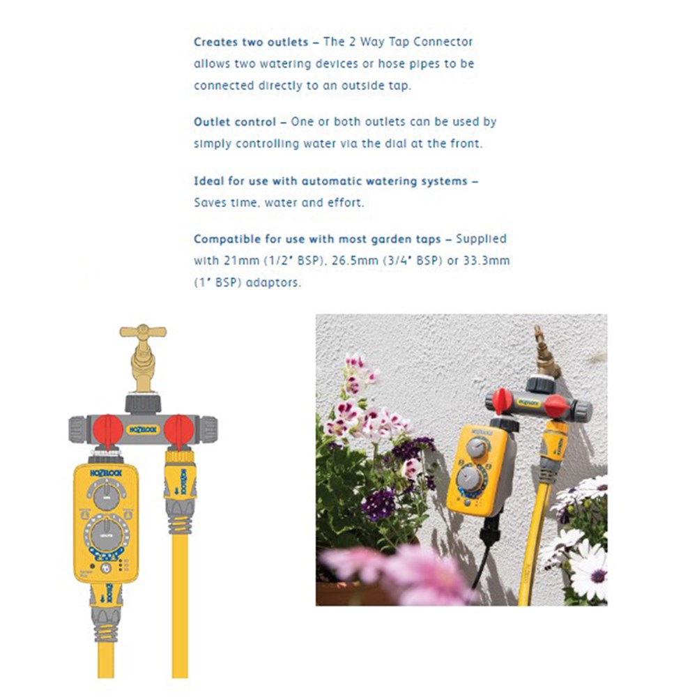 Hozelock 2 Way Tap Connector