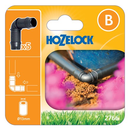 Hozelock Irrigation 90° Elbow Connector 13mm 5 Pack