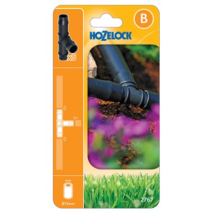 Hozelock Irrigation T Piece 13mm 5 Pack