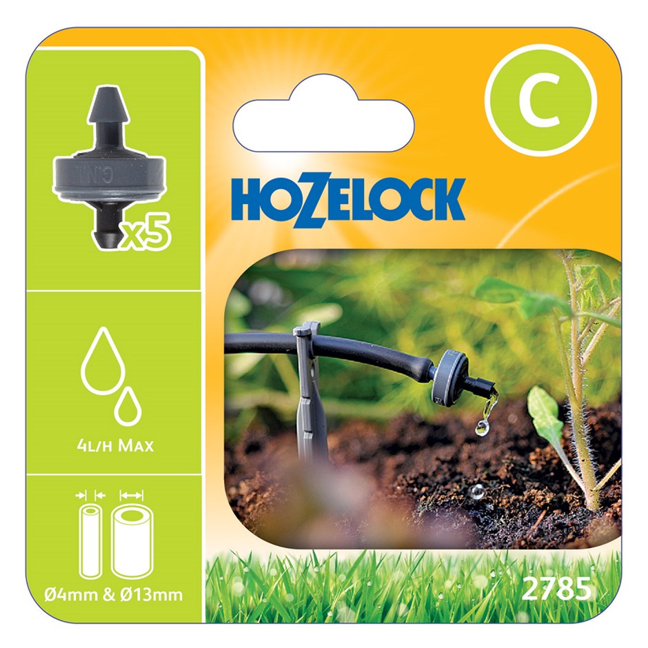 Buy Hozelock 4LPH End of Line Pressure Compensating Dripper 5 Pack