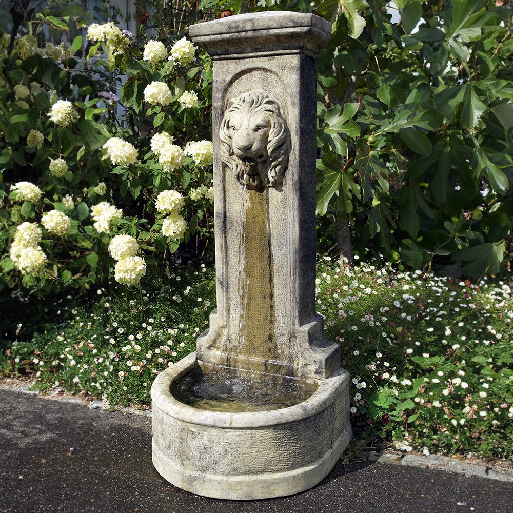 Lion Head Stone Water Fountain