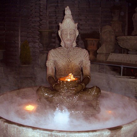 Serene Buddha Stone Water Fountain With LED Lights