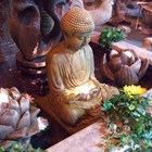 Meditating Buddha Stone Water Fountain With LED Lights