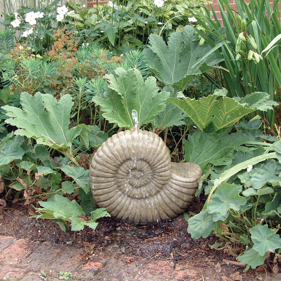 Grand Ammonite Fossil Stone Water Fountain