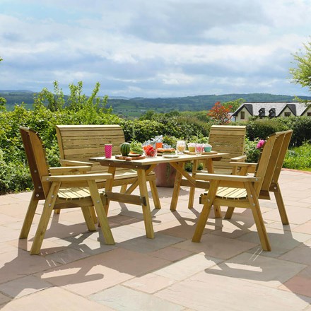 Freya 6 Seater Wooden Dining Furniture Set by Zest