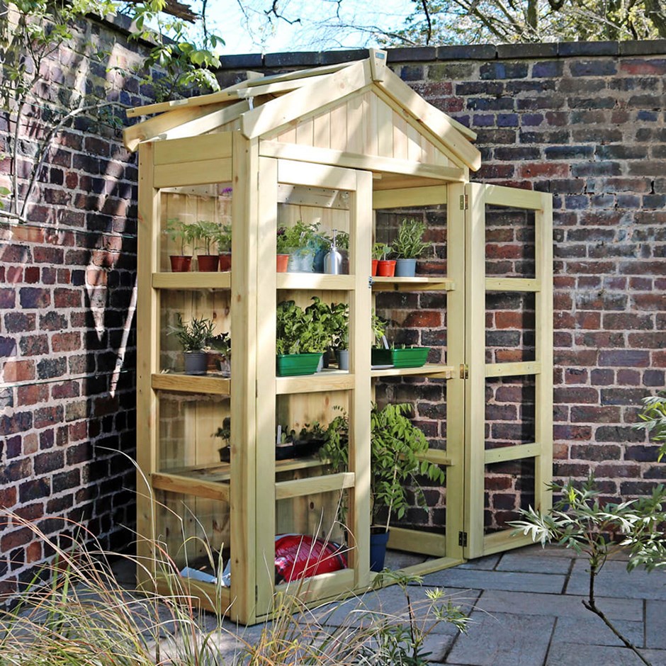 Tall Botanical Wooden Greenhouse by Zest