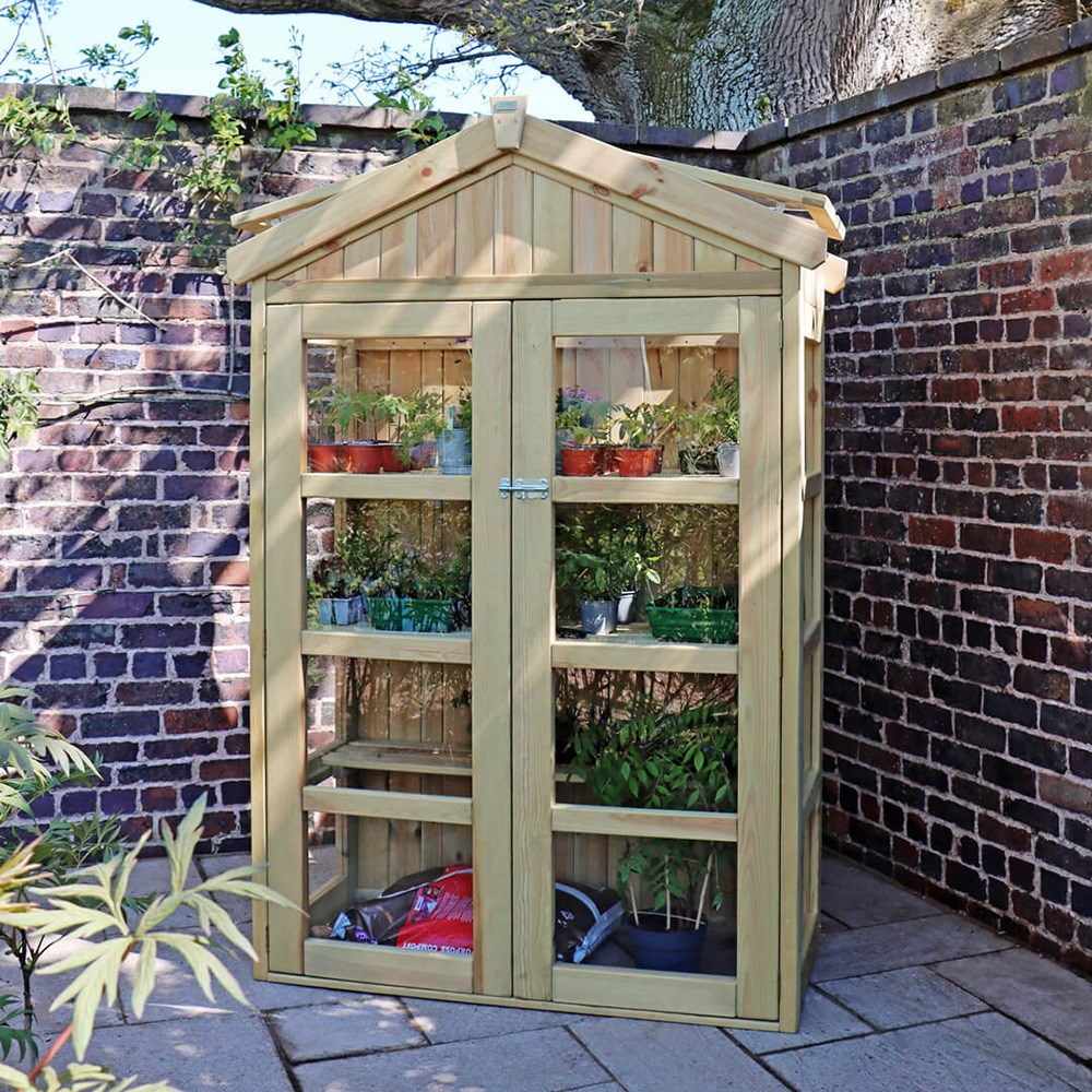 Tall Botanical Wooden Greenhouse by Zest