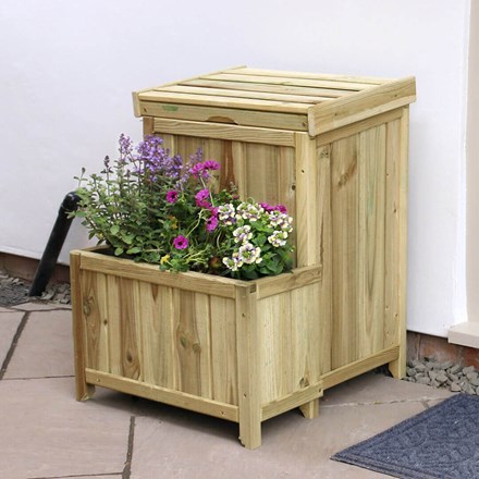 Wooden Parcel Store with Planter by Zest