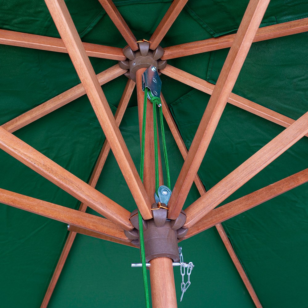 Willington 2.7m Wooden Round Pulley Parasol