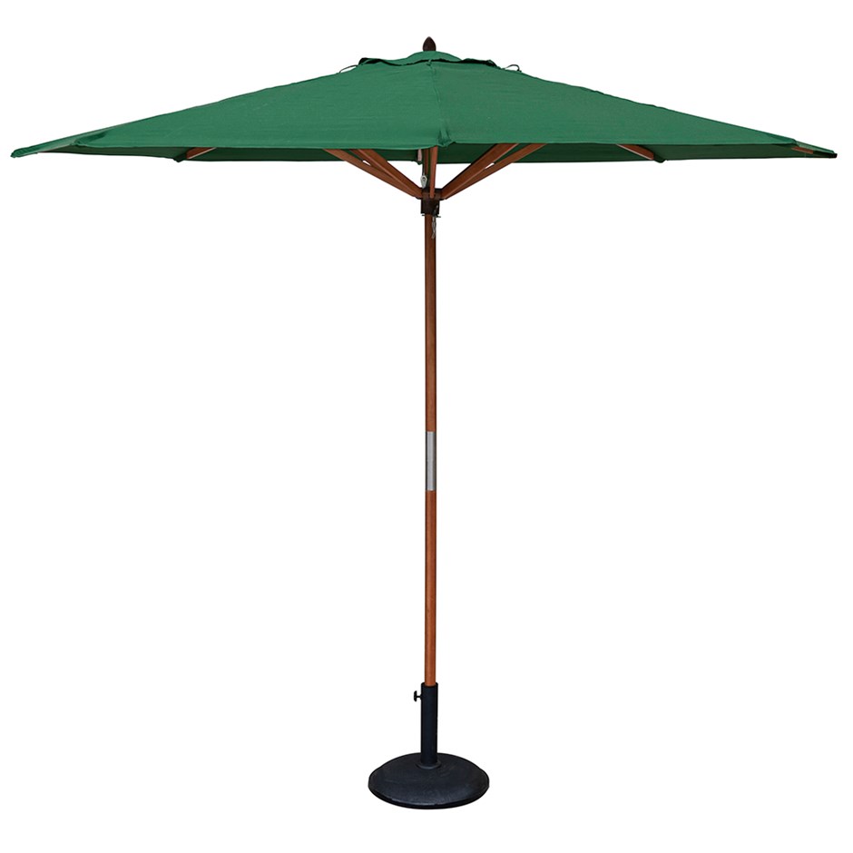 Willington Green 2.7m Wooden Parasol +15Kg Base