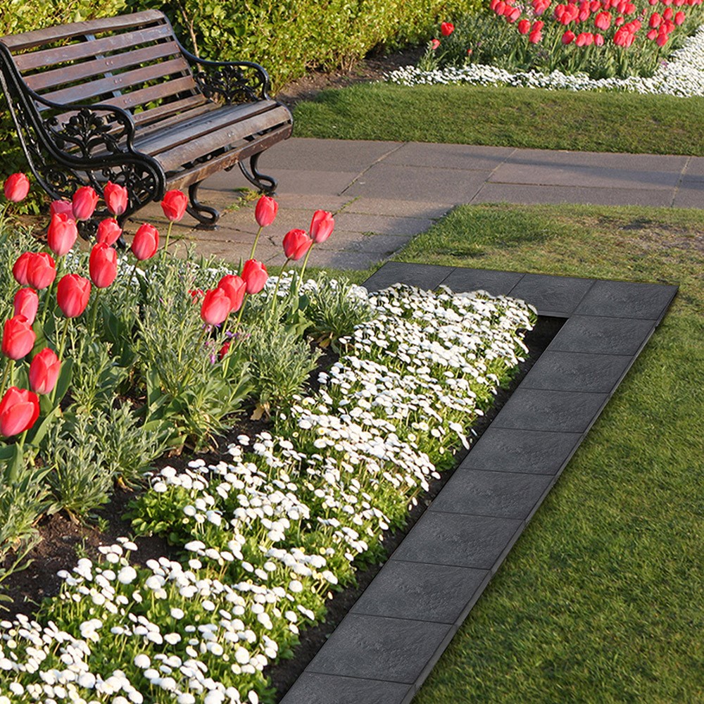 Durable Garden Pavers Stomp Square Singles: Graphite