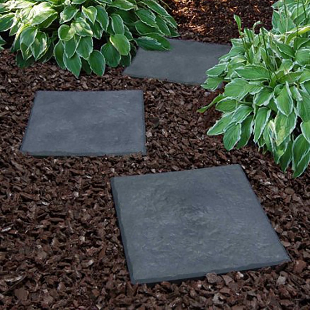 Durable Garden Pavers Stomp Square Singles| Graphite