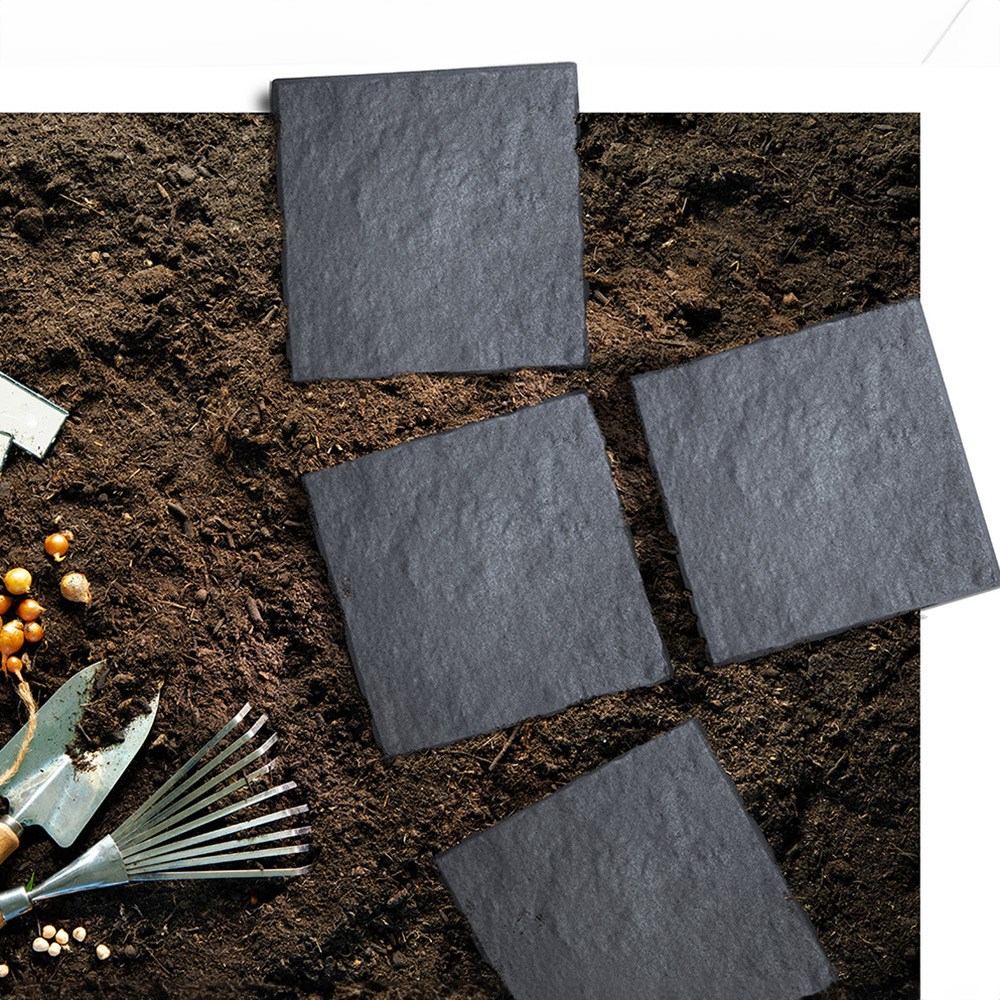 Durable Garden Pavers Stomp Square Singles| Graphite