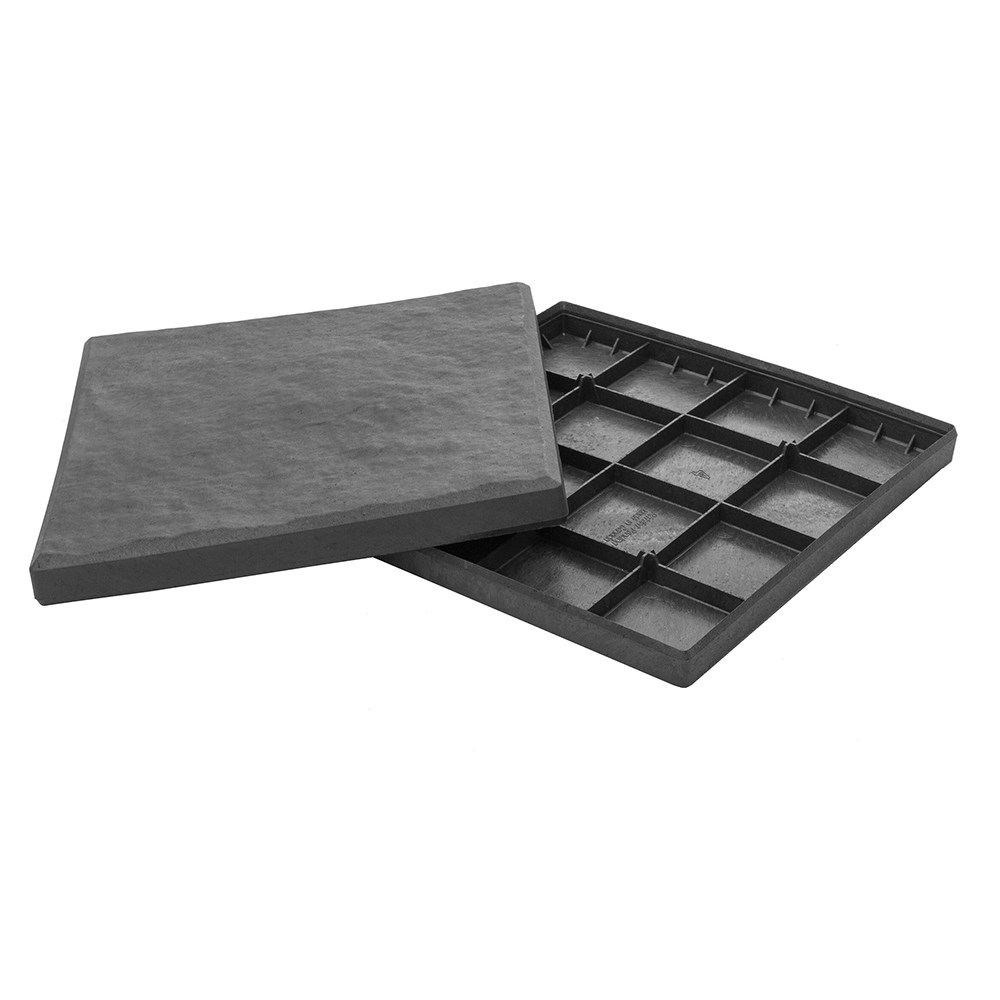 Durable Garden Pavers Stomp Square Singles| Graphite